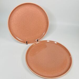 Russel Wright Steubenville American Modern 2 Plates 10" Pink Coral Vintage MCM